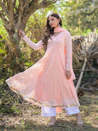 White Crepe Silk Palazzo with Lace Details