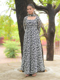 Black and White Anarkali Kurta with dupatta