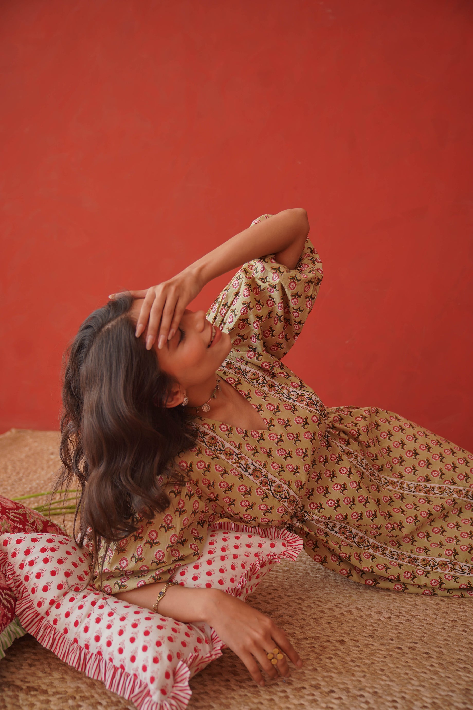 GREEN BUTI DRESS