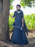 Black Bandhani Ghaghra Set with Organza Dupatta