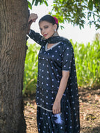 Black Bandhani Ghaghra Set with Organza Dupatta