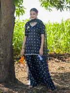 Black Bandhani Ghaghra Set with Organza Dupatta